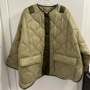 The Frankie Shop teddy quilted jacket moss green O/S